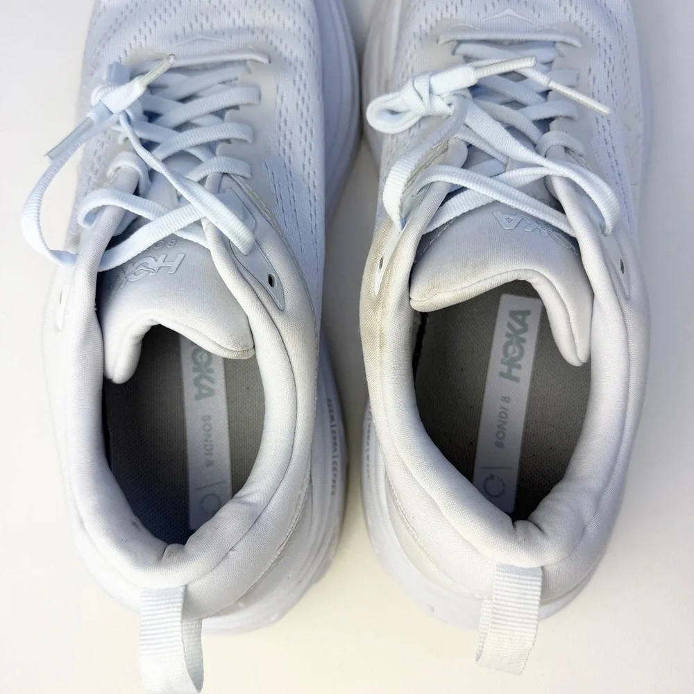 Hoka Bondi 8 White Running Sneakers Women’s 10 - Picture 9 of 13